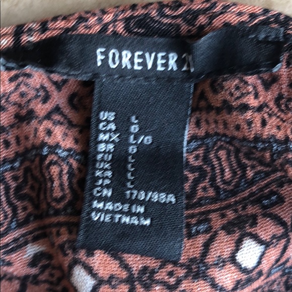 F21 | Rust colored peplum tribal print top - Picture 6 of 7